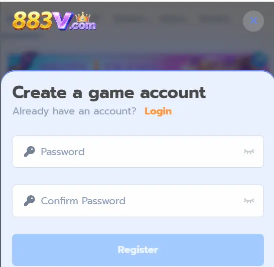 883v Game Register an Account